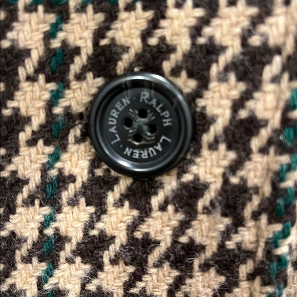 Ralph Lauren Tan and Brown Houndstooth 3/4 Coat Sz M. EUC. - Picture 4 of 11